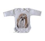 body nenê criança roupa bebê manga longa Shih-tzu pintura