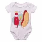 body nenê criança roupa bebê Salsicha hot dog high five 