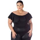 Body Ombro A Ombro Ciganinha Plus Size Babado Bori Maiô Feminino Malha Suplex Moda Evangélica