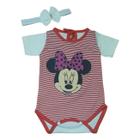 Body Para Bebê Com Estampa da Minnie Bory Vermelho Mesversário REF S205E