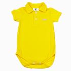 Body polo curto bebê amarelo