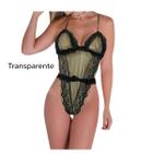 Body Preto Sexy Rendado e Transparente