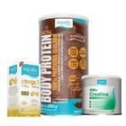 Body Protein Cacau mais Creatina Pura 150g mais Omega 3 180 Caps - Equaliv