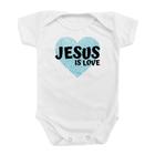 Body Roupa De Bebê Religioso Jesus Is Love Deus Fé Azul