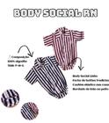 Body Social Listrado Para Recém-nascido