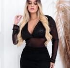 Body Tule Manga Longa Elegante Transparente Bori Tuli Preto e Branco  Blogueira Trend - Fashion - Body Feminino - Magazine Luiza