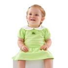Body Vestido em Cotton Algodão Verde Limão com Gola Branca Up Baby