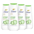 Body Wash Dove Refrescante de Pepino e Chá Verde, 600 ml, pacote com 4