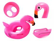 Boia Bote Flamingo Inflável Infantil Fralda Alça Piscina