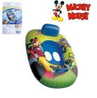 Boia Bote Inflável Infantil Modelo Fralda com Encosto e Pegador Mickey Mouse Disney
