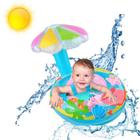 Boia Circular infantil Bote p/ Bebê Cobertura Infantil Inflável Proteção Solar
