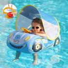 Boia de Piscina Infantil Yeelan em Formato de Carro com Dossel UPF 50+ - Azul (6 a 48 Meses)