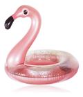 Boia Inflável Flamingo Glitter Rose Metálico Grande
