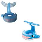 Boia inflável infantil Baleia azul cobertura crianças piscina tipo bote com perninha