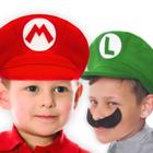 Boina / Chapéu / Boné Super Mario Bros e Luigi com bigodes