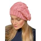 Boina de lã trança feminina gorro touca beanie caidinha