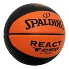 Bola basquete spalding react tf-250 fiba - laranja, preto (07)