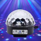 Bola De Balada Festa Led Giratória Com Bluetooth E Usb