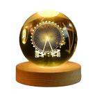 Bola De Cristal LED USB Night Light 3D Moon Planet Galaxy Astronauta Lâmpada Para Crianças Adultos - others