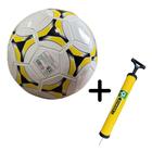Bola de Futebol + Bomba de Encher Tamanho 5 Oficial Costurada Material Sintético