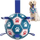 Bola de Futebol para Cachorro QDAN - Brinquedo Interativo com Cordas para Cães de Porte Médio e Grande
