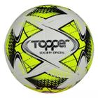 Bola De Futebol Society 22 Branca Com Amarelo E Preto Topper