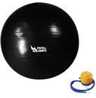 Bola de Ginástica Gym Ball Inflável Com Bomba 65cm - Preto - Pista e Campo