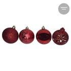 Bola de Natal 6cm Vermelha Glitter/Textura 9und Chibrali