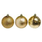 Bola De Natal 8Cm Ouro Glitter Arabesco 6Und Cromus