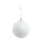 Bola De Natal Com Glitter Branco 8Cm Jg 6 Unid 1015708