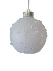 Bola de Natal Decorada Glitter Gelo Branco 10 Cm 3 Unidades
