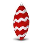 Bola de Natal Gota Veludo Vermelho e Branco com 12cm c/6pcs