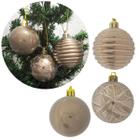 Bola de Natal Grande Rose Gold Mista 5cm Kit 20 Unidades