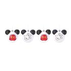 Bola de Natal Luva/Roupa Mickey - Branco/Preto/Vermelho - 8cm - 4 unidades - Cromus - Rizzo