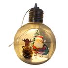 Bola de Natal Luz Led e Papai Noel Enfeite Natalino Arvore