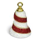 Bola de Natal Pingente Sininho Vermelho e Branco com Glitter 9cm c/6pcs