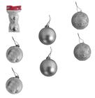 Bola De Natal Prata Brilho/fosco/glitter N3 Pacote Com 27 Pcs - NATALKASA