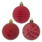 Bola de Natal Vermelha Kit Mista 5cm - 20 Unidades