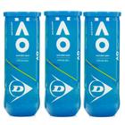 Bola de Tênis Dunlop Australian Open - Pack com 3 tubos