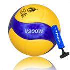 Bola De Vôlei Mikasa V200w Oficial Quadra Fivb + Bomba De Ar