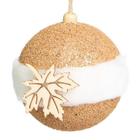 Bola decorada enfeite de natal champanhe /branca 10cm c/3 - Tok Da Casa