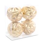 Bola Decorativa Fosca com Flocos de Neve na Cor Ouro 10cm Jogo C/ 4pcs Cromus: 1107867