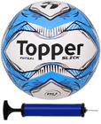Bola Futsal Topper Slick Azul + Bomba de Ar