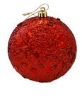 Bola Natal vermelha redonda achatada 10cm Ref:2013R unid.