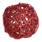 Bola Natalina De Rattan Com Glitter 10cm Jg 6 Unid