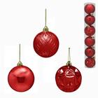 Bola para Árvore de Natal 6 unidades 7cm Viena vermelho