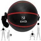 Bola Peso Medicine Ball Treino Exercicio 6 Kg com Corda Liveup Sports