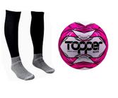 Bola Society Topper Slick Ii Rs + Meião Esportivo Pt - Tam 38-42