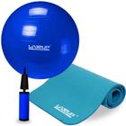 Bola Suica 65 Cm + Bomba com Bico de 7 Mm + Colchonete Liveup Liveup Sports