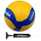 Bola Vôlei de Quadra Mikasa Costurada V370W Oficial + Bomba de Ar